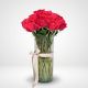 Florero cilíndrico de cristal con 36 rosas – Flores Bucaramanga